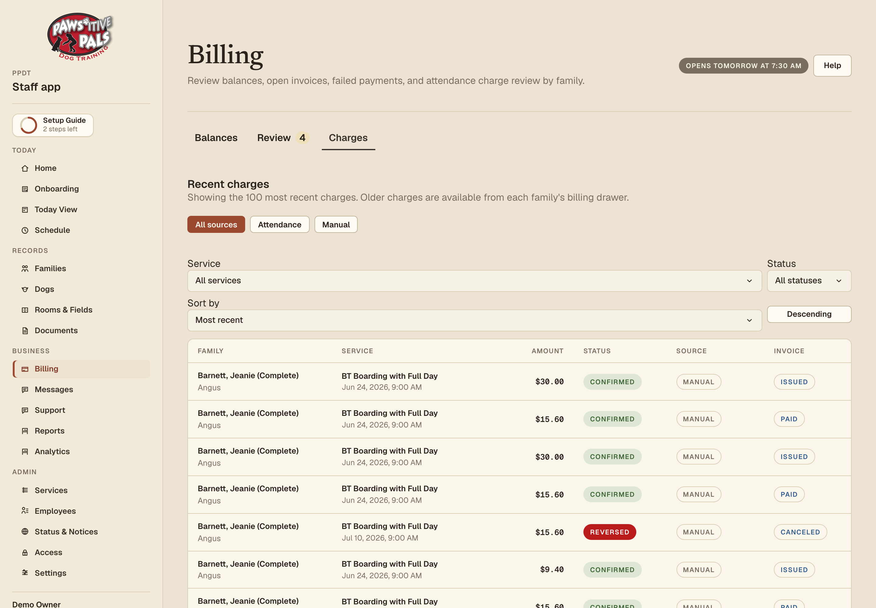 Desktop screenshot showing billing action or error state.