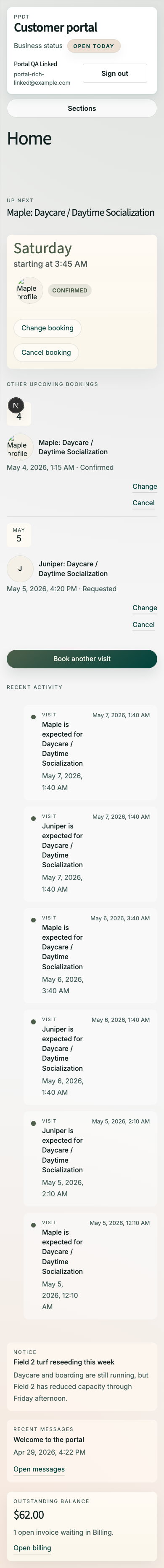 Mobile screenshot showing mobile home layout.